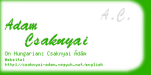 adam csaknyai business card